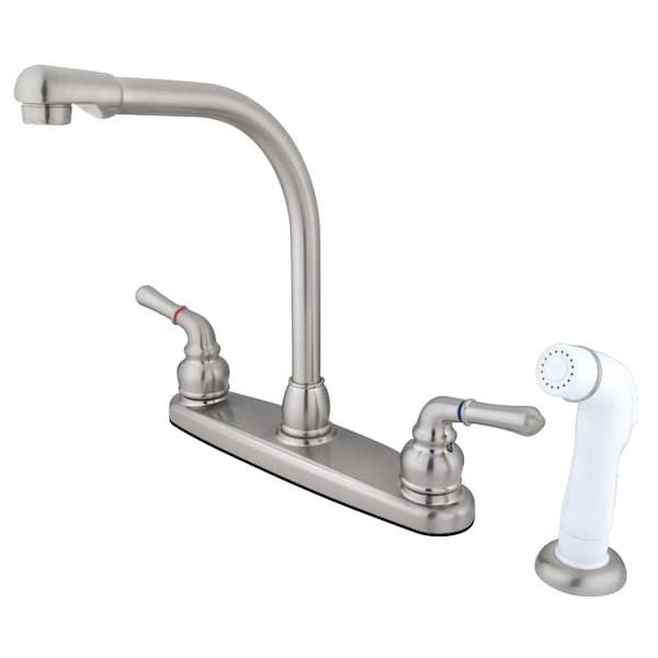 Kingston Brass Magellan 8" Centerset Kitchen Faucet, Brushed Nickel KB758 - main